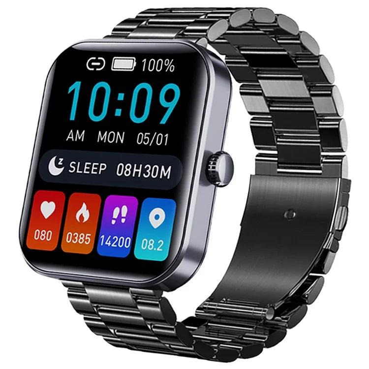F21pro Smart Watch Waterproof Health Monitor Sports Tracker Intelligent Watch with Steel Band