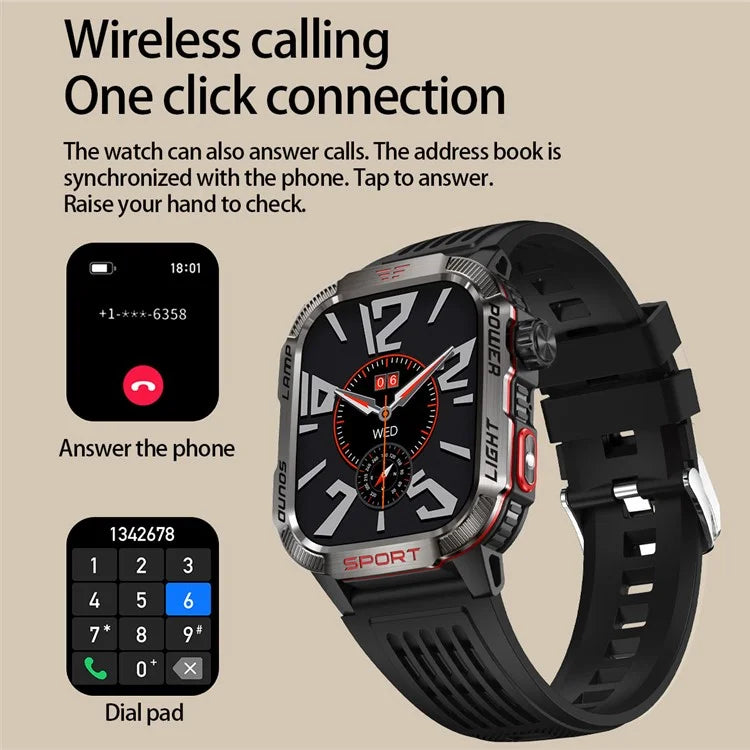 HT29 Banknote Detection Flashlight Compass Altitude Test Smart Watch Health Monitoring Waterproof Sports Watch