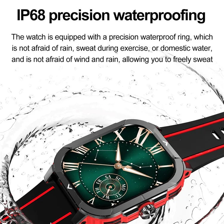HK56 2.06-inch AMOLED Screen Bluetooth Call Health Monitor Outdoor Sports Smart Watch