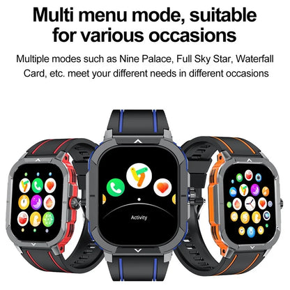 HK56 2.06-inch AMOLED Screen Bluetooth Call Health Monitor Outdoor Sports Smart Watch