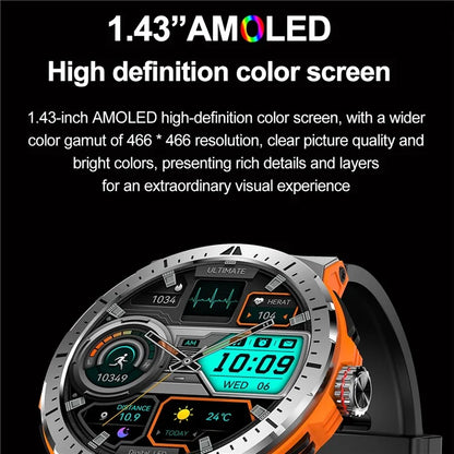 HK52 1.43-inch AMOLED Screen Bluetooth Call Smart Watch Multiple Sports Mode Bracelet