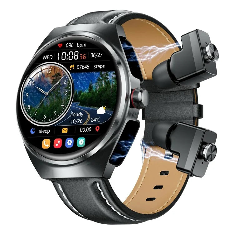 GT95 Smart Watch Earphone Bluetooth Call 1.53 inch Screen Fitness Tracker Heart Rate Monitor