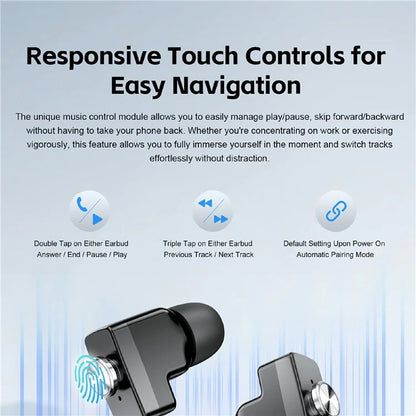 GT95 Smart Watch Earphone Bluetooth Call 1.53 inch Screen Fitness Tracker Heart Rate Monitor