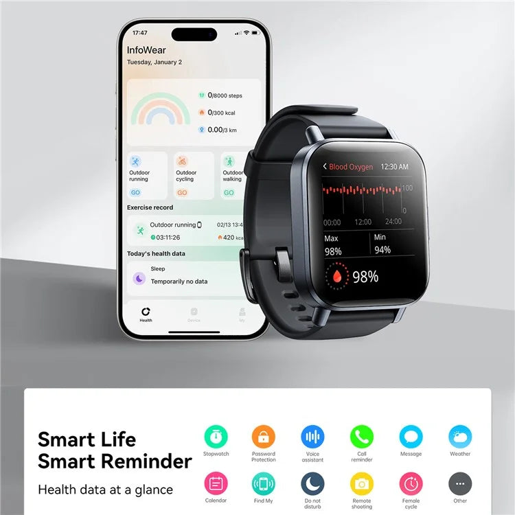 JOYROOM Fit-Life JR-FT3S 1.96-inch Bluetooth Call Smart Watch Heart Rate Health Monitoring Sports Watch