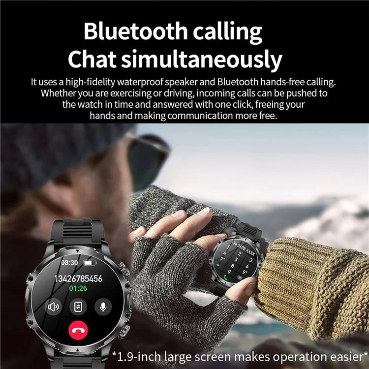 AK75 Silicone Strap Smart Watch Bluetooth Call Heart Rate Sleep Health Monitoring Sports Watch