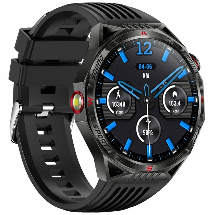 HT28 1.85 inch Screen Smart Watch Bluetooth Call Bracelet with Compass, Flashlight Function
