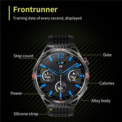 HT28 1.85 inch Screen Smart Watch Bluetooth Call Bracelet with Compass, Flashlight Function