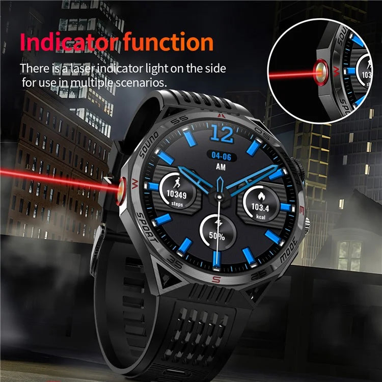 HT28 1.85 inch Screen Smart Watch Bluetooth Call Bracelet with Compass, Flashlight Function