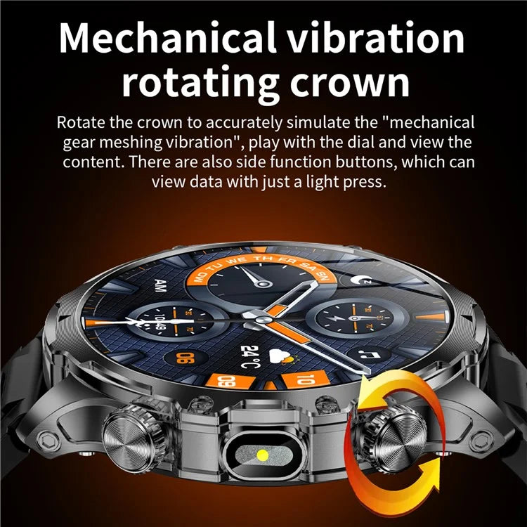 AK75 Steel Strap Smart Watch Bluetooth Call Waterproof Health Monitoring Sports Watch