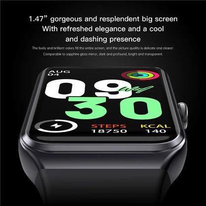 C82 1.47-inch Smart Watch Heart Rate Blood Pressure Body Temperature Health Monitoring Sports Bracelet