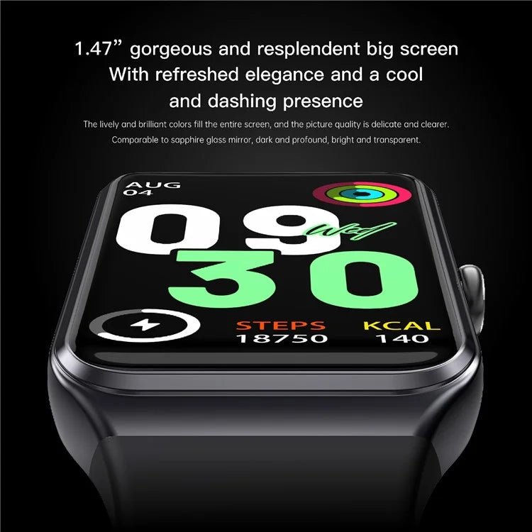C82 1.47-inch Smart Watch Heart Rate Blood Pressure Body Temperature Health Monitoring Sports Bracelet