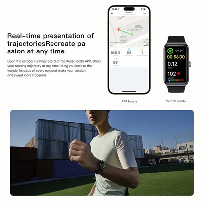 C82 1.47-inch Smart Watch Heart Rate Blood Pressure Body Temperature Health Monitoring Sports Bracelet