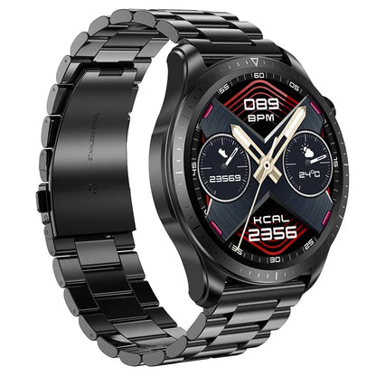 E420 1.39-inch Smart Watch Waterproof ECG+PPG Blood Pressure Heart Rate Monitoring Fitness Bracelet, Steel Strap