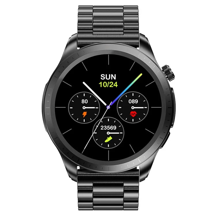 E420 1.39-inch Smart Watch Waterproof ECG+PPG Blood Pressure Heart Rate Monitoring Fitness Bracelet, Steel Strap