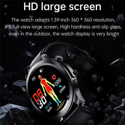 E420 1.39-inch Smart Watch Waterproof ECG+PPG Blood Pressure Heart Rate Monitoring Fitness Bracelet, Steel Strap