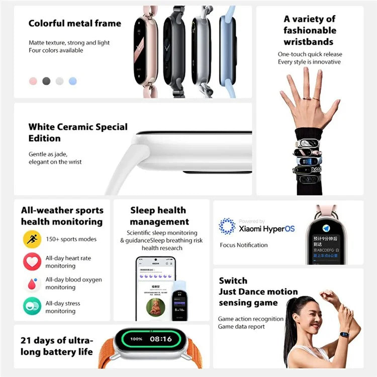 XIAOMI Mi Band 9 M2345B1 Standard Version Smart Bracelet Health Monitoring 1.62-inch AMOLED Screen Smart Wristband, TPU Strap