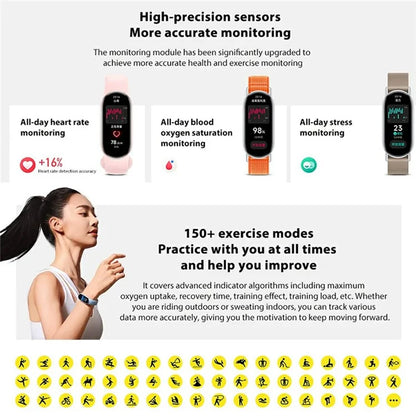 XIAOMI Mi Band 9 M2345B1 Standard Version Smart Bracelet Health Monitoring 1.62-inch AMOLED Screen Smart Wristband, TPU Strap