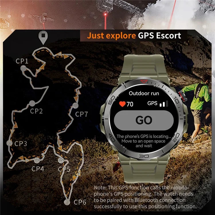 MK68 1.43-inch AMOLED Screen Bluetooth Call Smart Watch Health Monitoring Outdoor Sports Watch