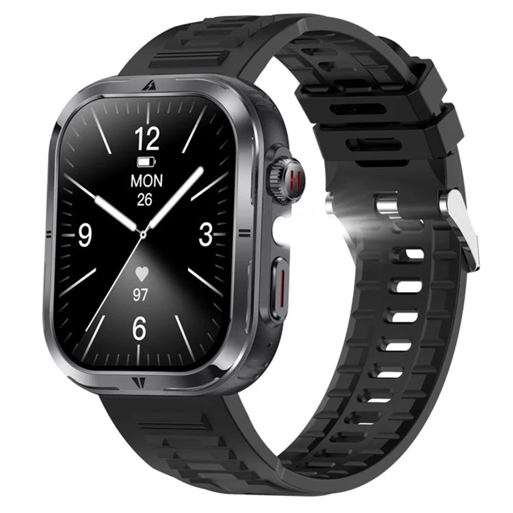 MK86 2.01-inch Square Screen Bluetooth Call Smart Watch Health Monitoring Waterproof Sports Watch with LED Light