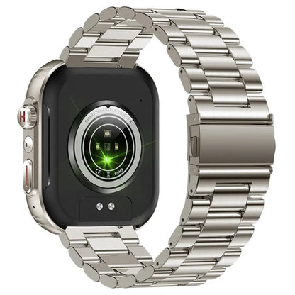 MK86 2.01-inch Screen Bluetooth Call Smart Watch Health Monitoring Flashlight Sports Watch, Silicone + Steel Strap