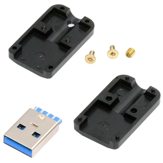 CN-024-MA Solder Type USB 3.0 Type-A Male Plug Connector with Aluminum Alloy Shell for 6.0mm Cable