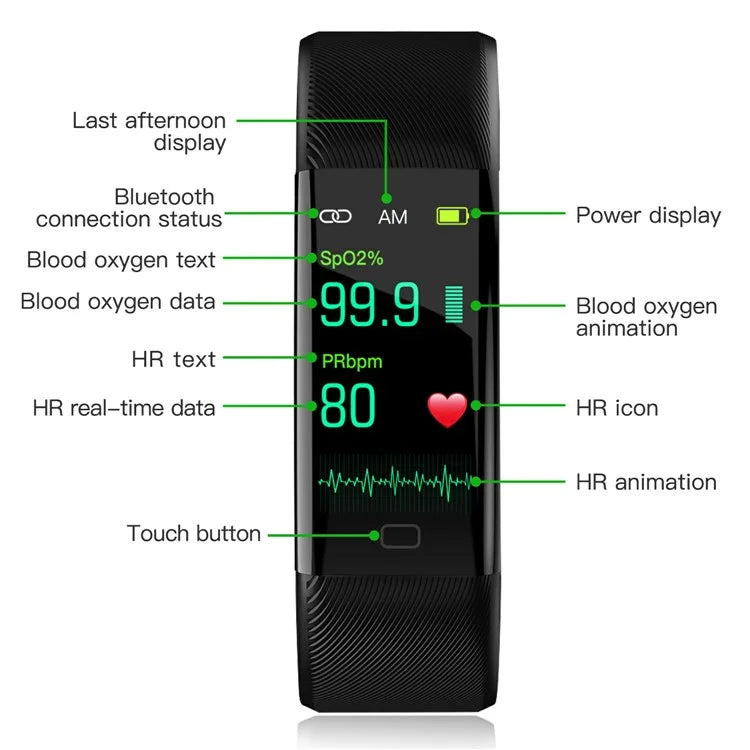 F07T Heart Rate Monitoring Smart Watch Waterproof Wrist Bracelet Fitness Tracker