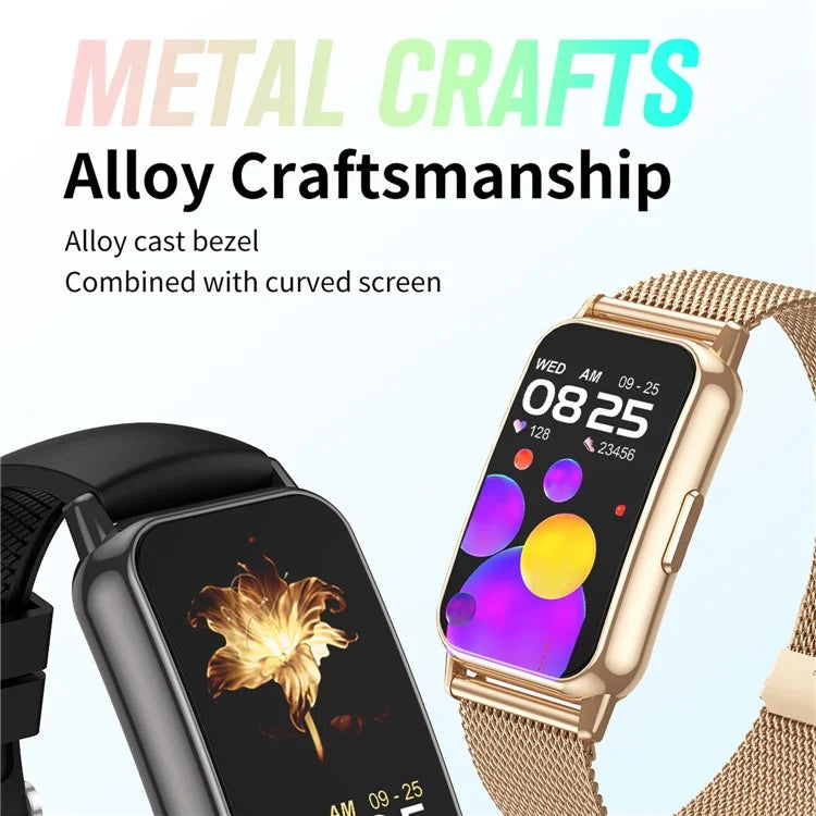 CY22 Silicone Strap 1.47-inch Curved Screen Smart Watch Sleep Health Monitoring Metal Case Smart Bracelet