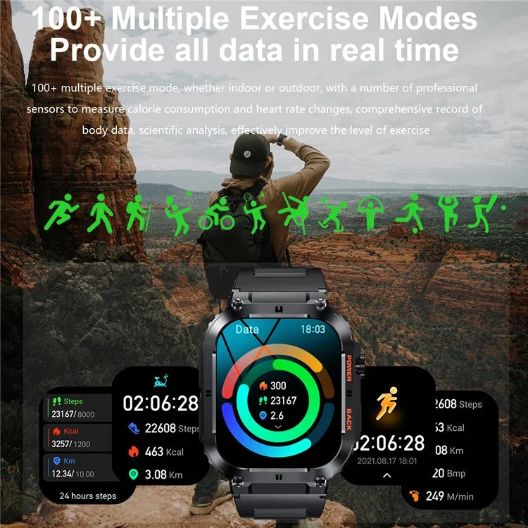 K57 Pro 1.96-inch Bluetooth Call Smart Watch Health Monitoring Outdoor Sports Smart Bracelet