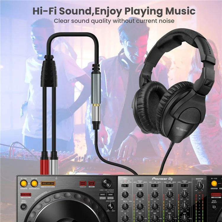 0.3m 6.35mm TRS Stereo Female to Dual 6.35mm Male TS Mono Jack Audio Speaker Splitter Cable