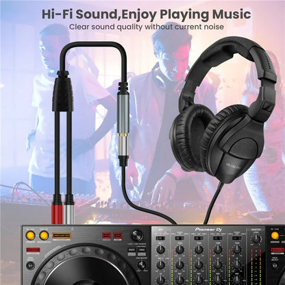 0.3m 6.35mm TRS Stereo Female to Dual 6.35mm Male TS Mono Jack Audio Speaker Splitter Cable