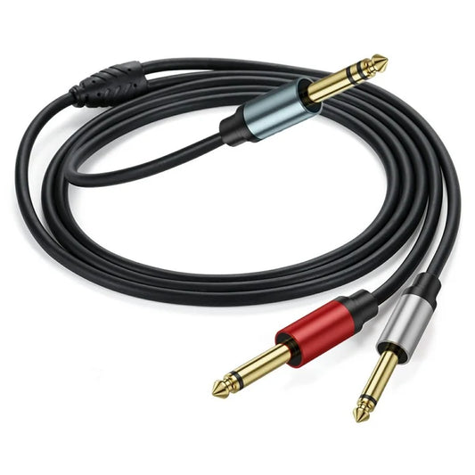 3m 1 / 4 Inch TRS Stereo Y-Splitter Cord 6.35mm Male Jack to Dual 6.35mm Male TS Mono Audio Cable