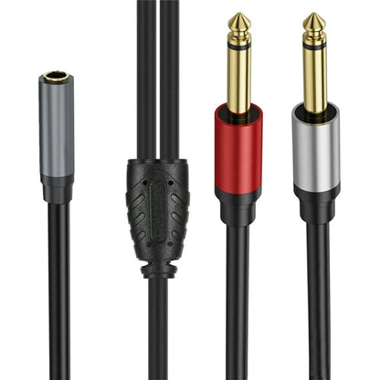 5m 6.35mm Stereo Female TRS to Dual 1  /  4 Inch Male Mono Y Splitter Breakout Cable Patch Cord