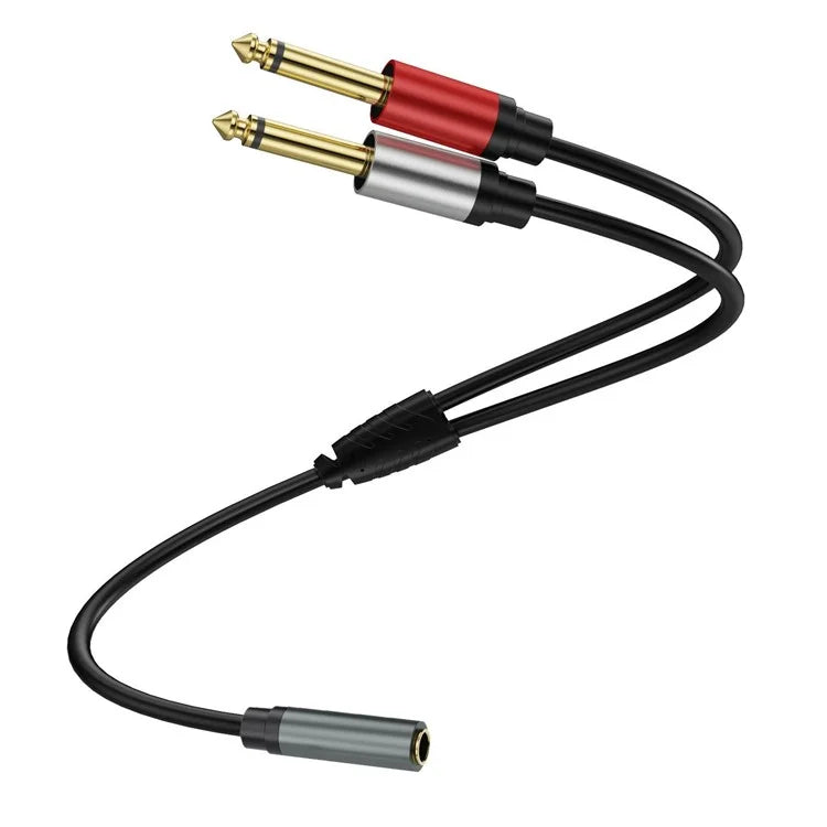 3m 6.35mm Stereo Female TRS to Dual 1 / 4 Inch Male Mono Y Splitter Breakout Cable Patch Cord