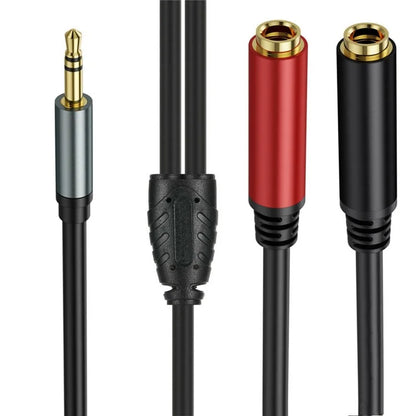 2m 3.5mm Male Stereo TRS to Two 6.35mm 1 / 4 Inch TS Female Stereo Breakout Cable Y Splitter Cable