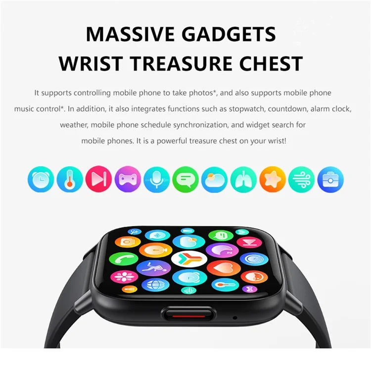 DM80 1.85-inch Ultra-Thin Smart Watch Bluetooth Calling Sleep Heart Rate Health Monitoring Sport Watch