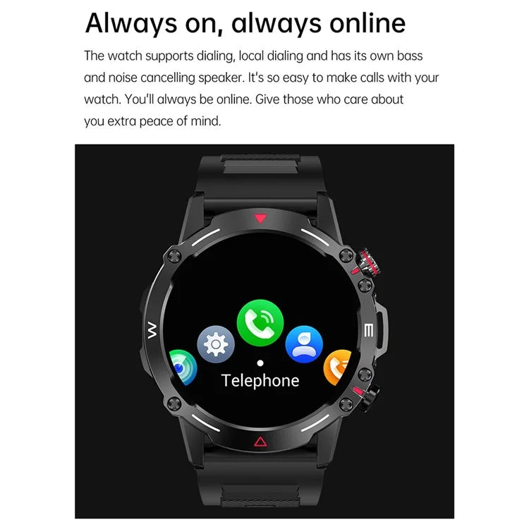 HK87 Smart Watch Support Bluetooth Call 1.43-Inch AMOLED Screen Intelligent Sleeping Status Monitor Watch