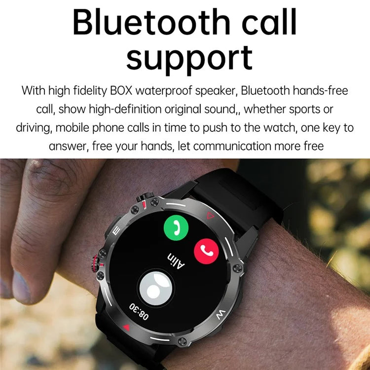 HK87 Smart Watch Support Bluetooth Call 1.43-Inch AMOLED Screen Intelligent Sleeping Status Monitor Watch