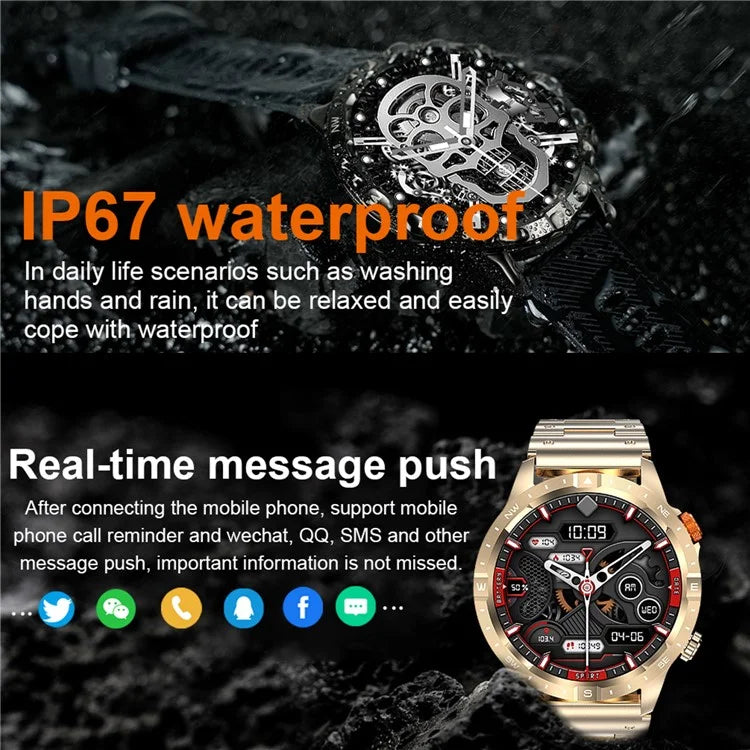AK57 Health Monitor Bluetooth Call Smart Watch Waterproof Sports Bracelet, Silicone Strap