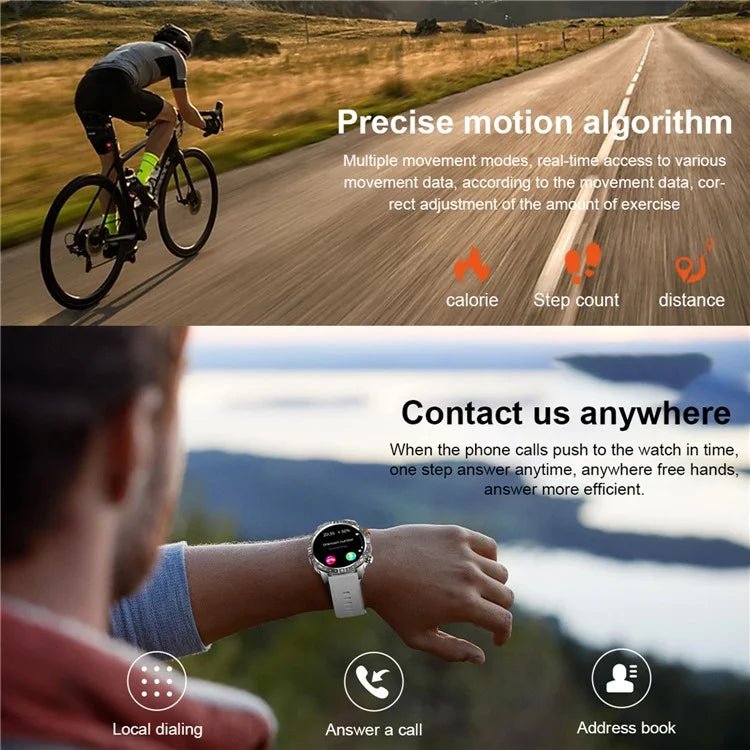 AK57 Health Monitor Bluetooth Call Smart Watch Waterproof Sports Bracelet, Silicone Strap