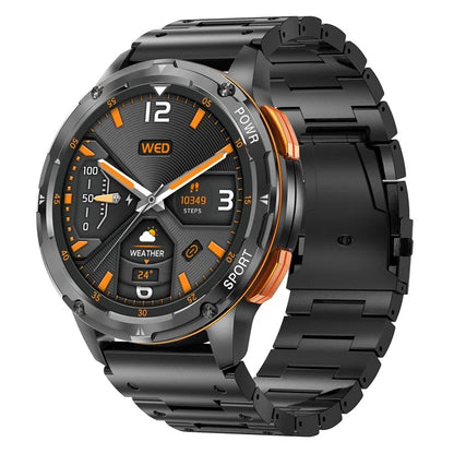 AK59 1.43-inch AMOLED Screen Sports Wristband Heart Rate Blood Oxygen Monitor Smart Watch, Steel Strap