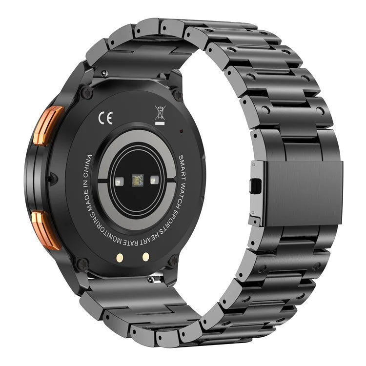 AK59 1.43-inch AMOLED Screen Sports Wristband Heart Rate Blood Oxygen Monitor Smart Watch, Steel Strap