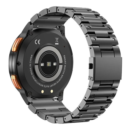 AK59 1.43-inch AMOLED Screen Sports Wristband Heart Rate Blood Oxygen Monitor Smart Watch, Steel Strap