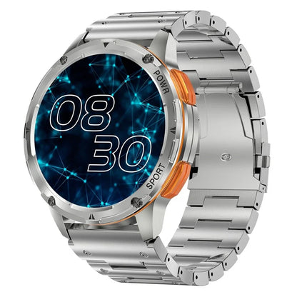 AK59 1.43-inch AMOLED Screen Sports Wristband Heart Rate Blood Oxygen Monitor Smart Watch, Steel Strap