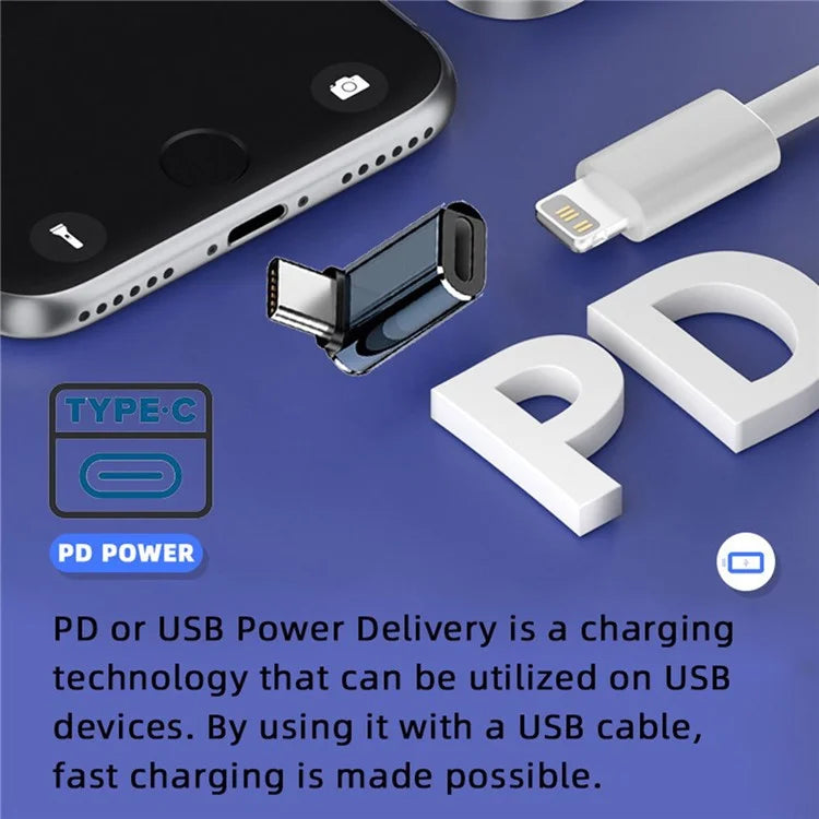 U2-058-LT018 Up Down Angled Design USB-C Male to 8Pin Female Converter Adapter Support 480Mbps Data Transfer