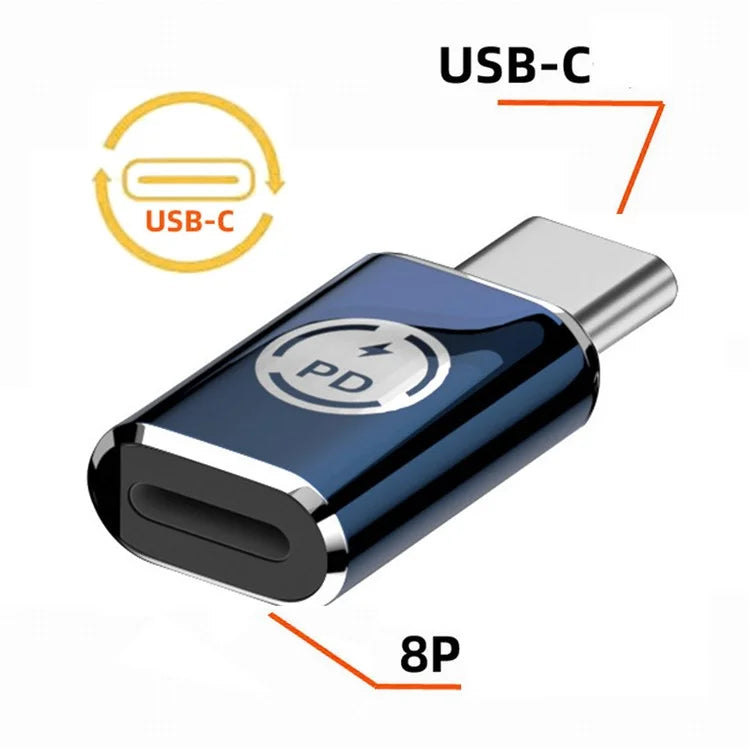 U2-058-LT019 480Mbps USB-C Male to iP Female Converter High Speed Adapter for iPhone Type-C Devices