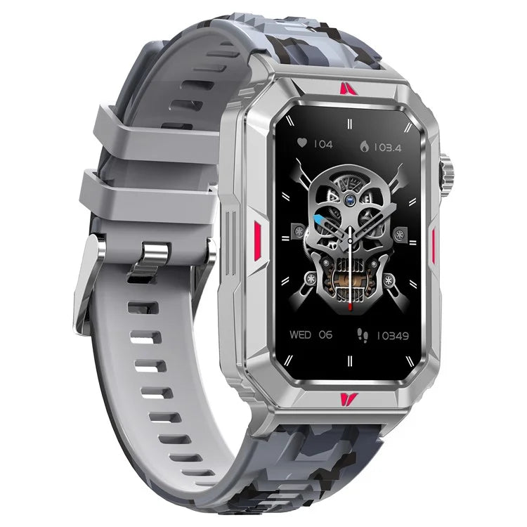 CF26 Smart Watch Health Monitor Fitness Bracelet Support Bluetooth Call, Camouflage Silicone Strap