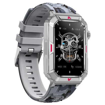 CF26 Smart Watch Health Monitor Fitness Bracelet Support Bluetooth Call, Camouflage Silicone Strap