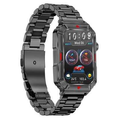 CF26 IP67 Waterproof 1.57-inch Smart Watch Health Monitor Sports Bracelet, Steel Strap