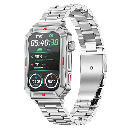 CF26 IP67 Waterproof 1.57-inch Smart Watch Health Monitor Sports Bracelet, Steel Strap