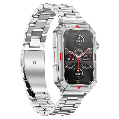 CF26 IP67 Waterproof 1.57-inch Smart Watch Health Monitor Sports Bracelet, Steel Strap